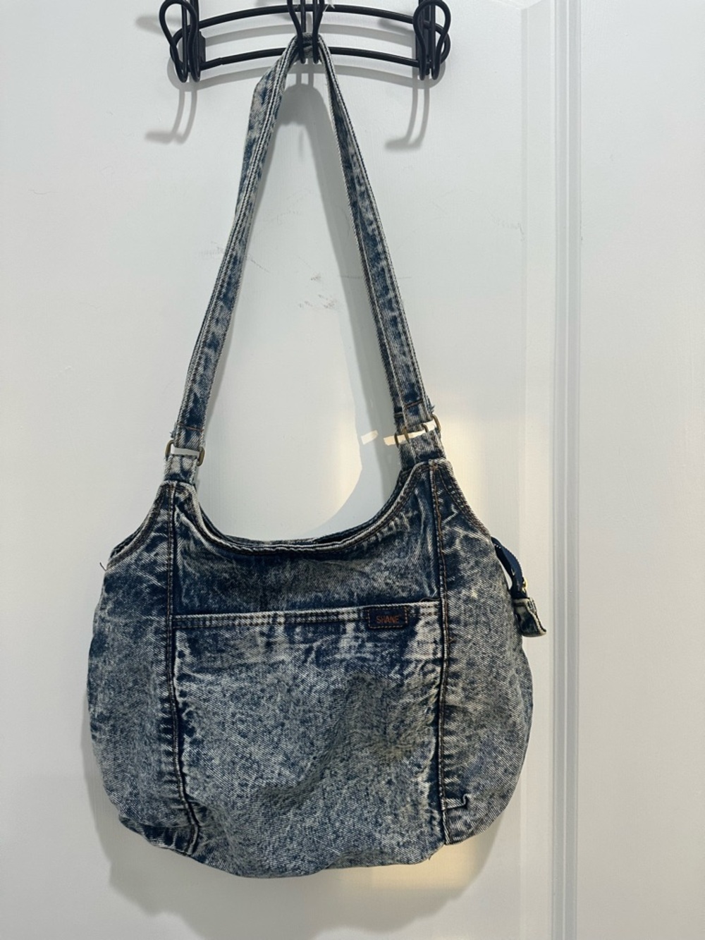 Vintage Shane Acid Washed Denim Shoulder Bag